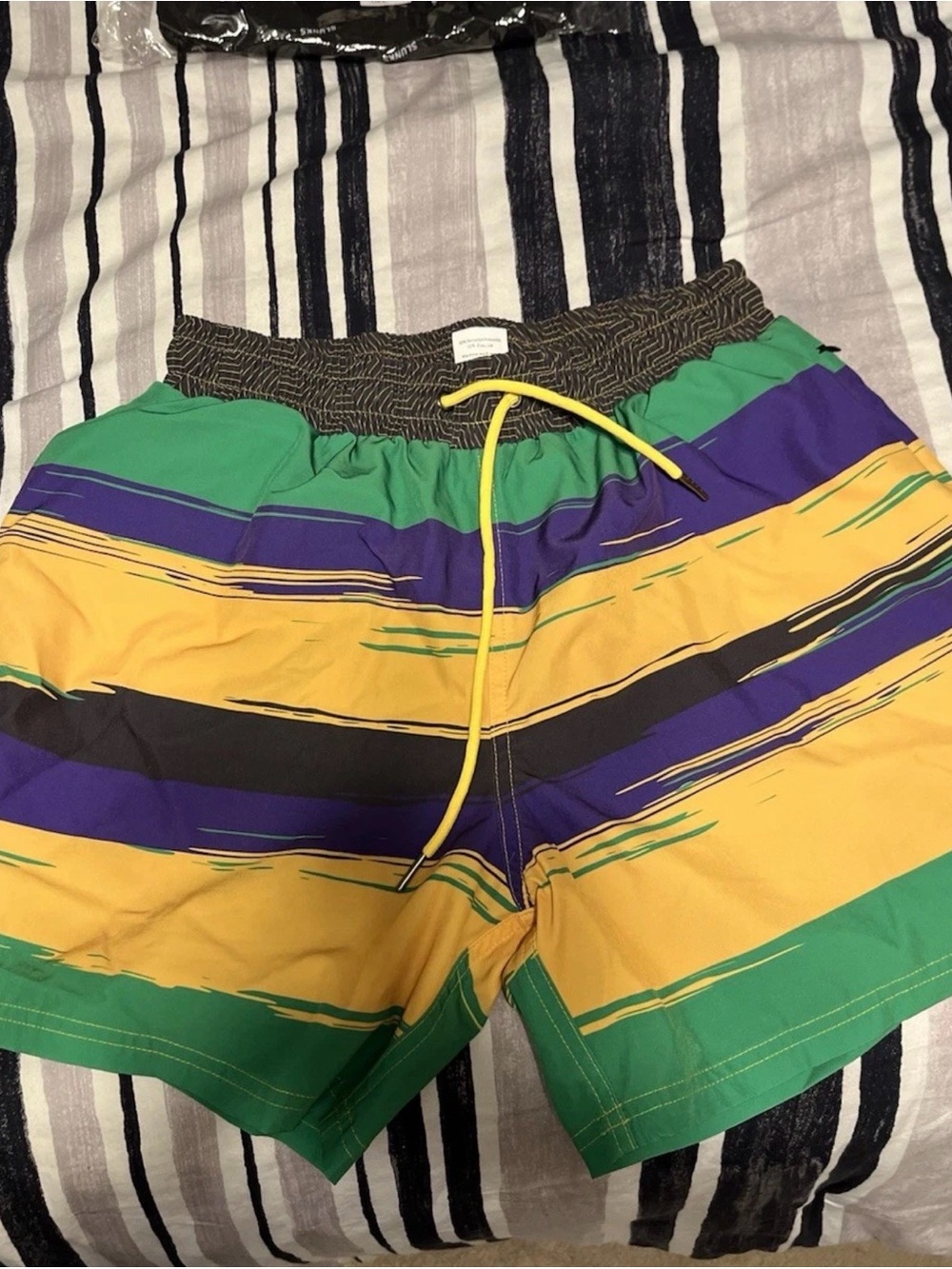 Men's Slunks in Green, Purple & Yellow Athletic Volleyball Shorts